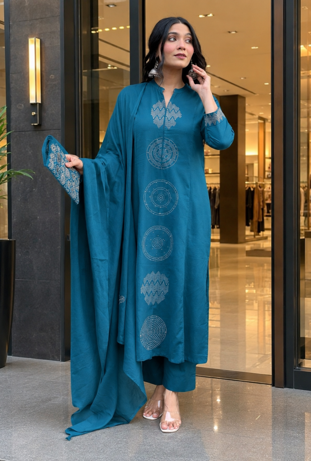 Women’s Premium Printed Kurta Pant & Dupatta Set