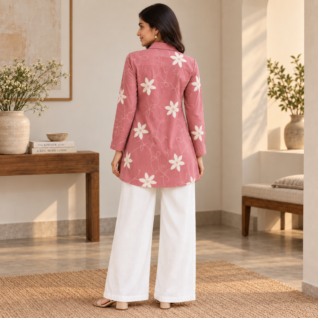Women’s Floral Printed Shirt & Pants Set