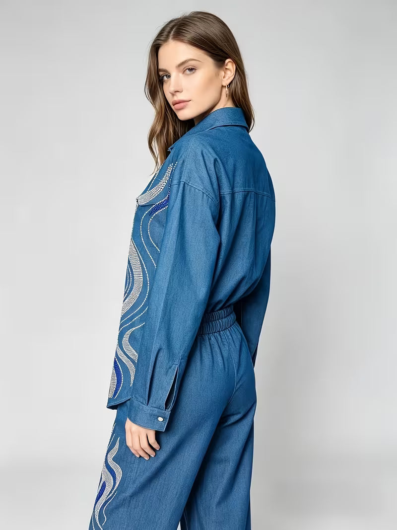 Women's Premium Embroidered Denim Co-Ord Set