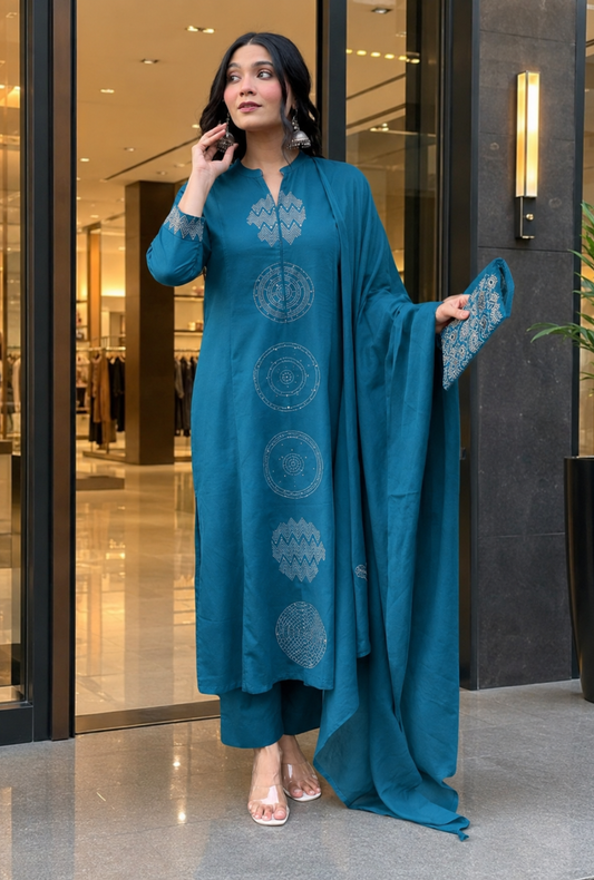 Women’s Premium Printed Kurta Pant & Dupatta Set