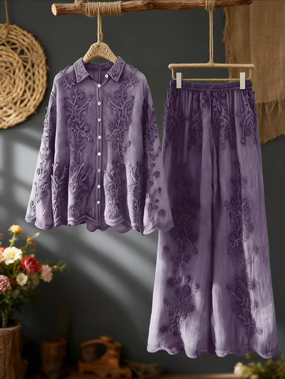 Women’s Floral Printed Shirt Pant Set