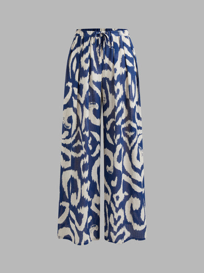 Women's Premium Sleeveless Crop Top & Printed Pants Set