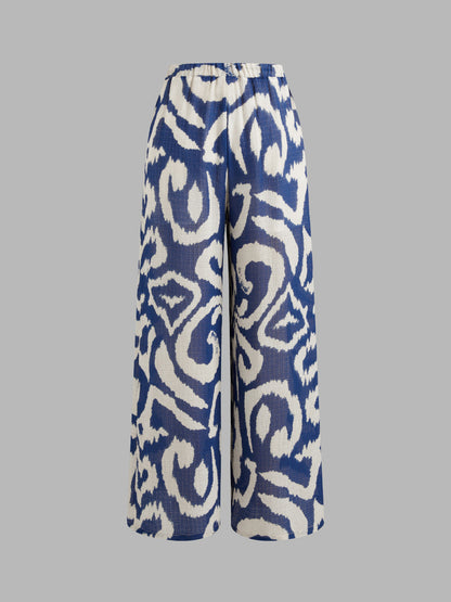 Women's Premium Sleeveless Crop Top & Printed Pants Set
