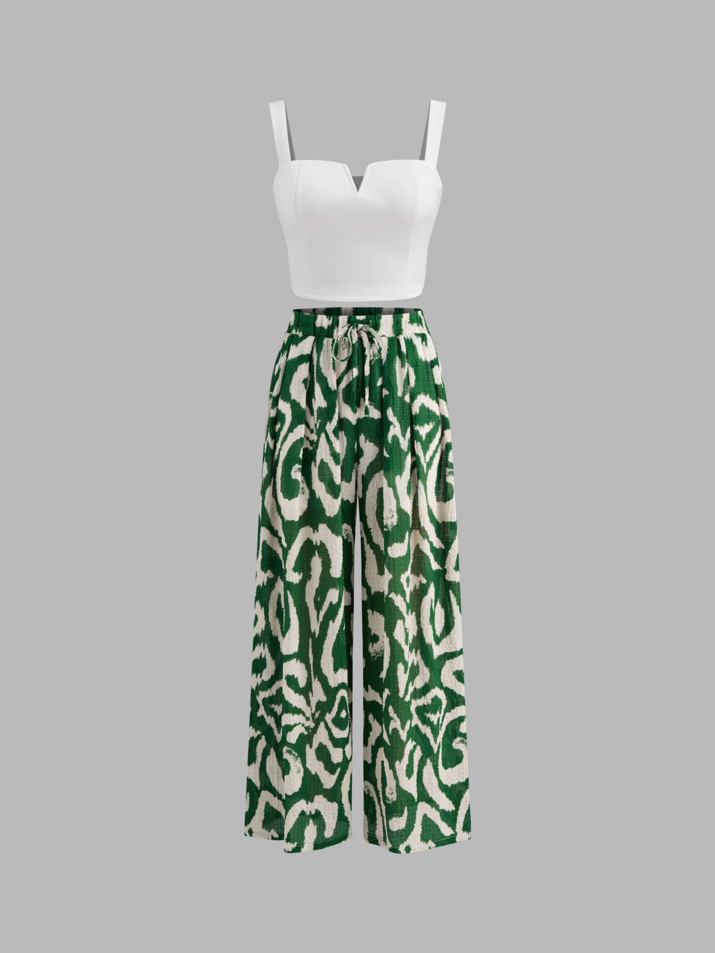 Women's Premium Sleeveless Crop Top & Printed Pants Set