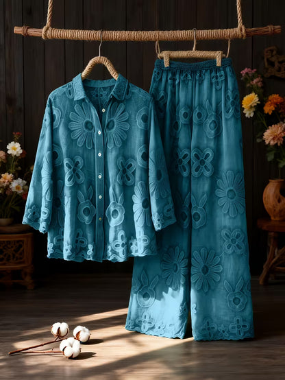 Women’s Floral Printed Shirt Pant Set