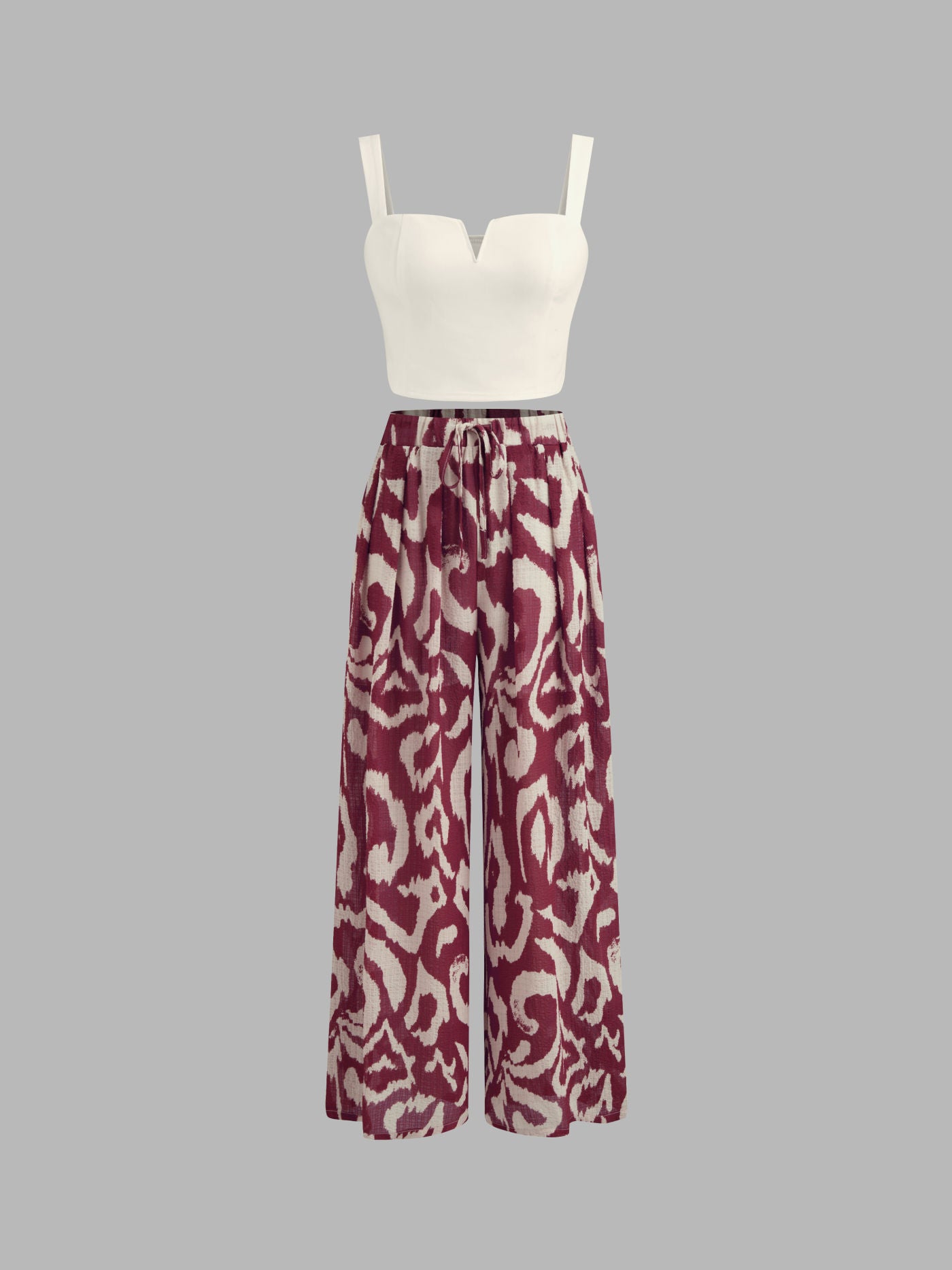Women's Premium Sleeveless Crop Top & Printed Pants Set