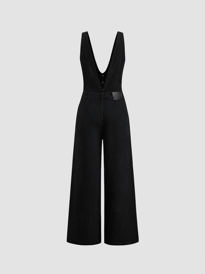 Women's Premium Sleeveless Denim Jumpsuit