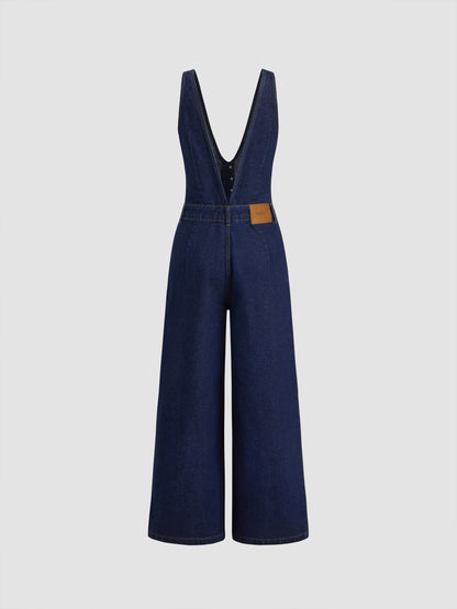Women's Premium Sleeveless Denim Jumpsuit