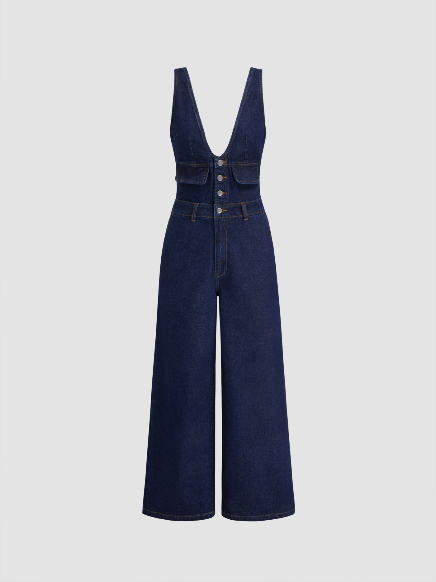 Women's Premium Sleeveless Denim Jumpsuit