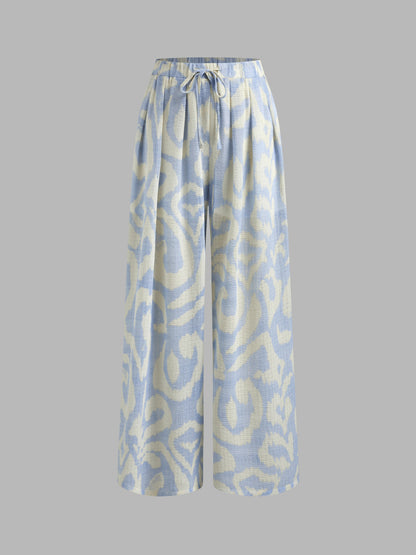 Women's Premium Sleeveless Crop Top & Printed Pants Set