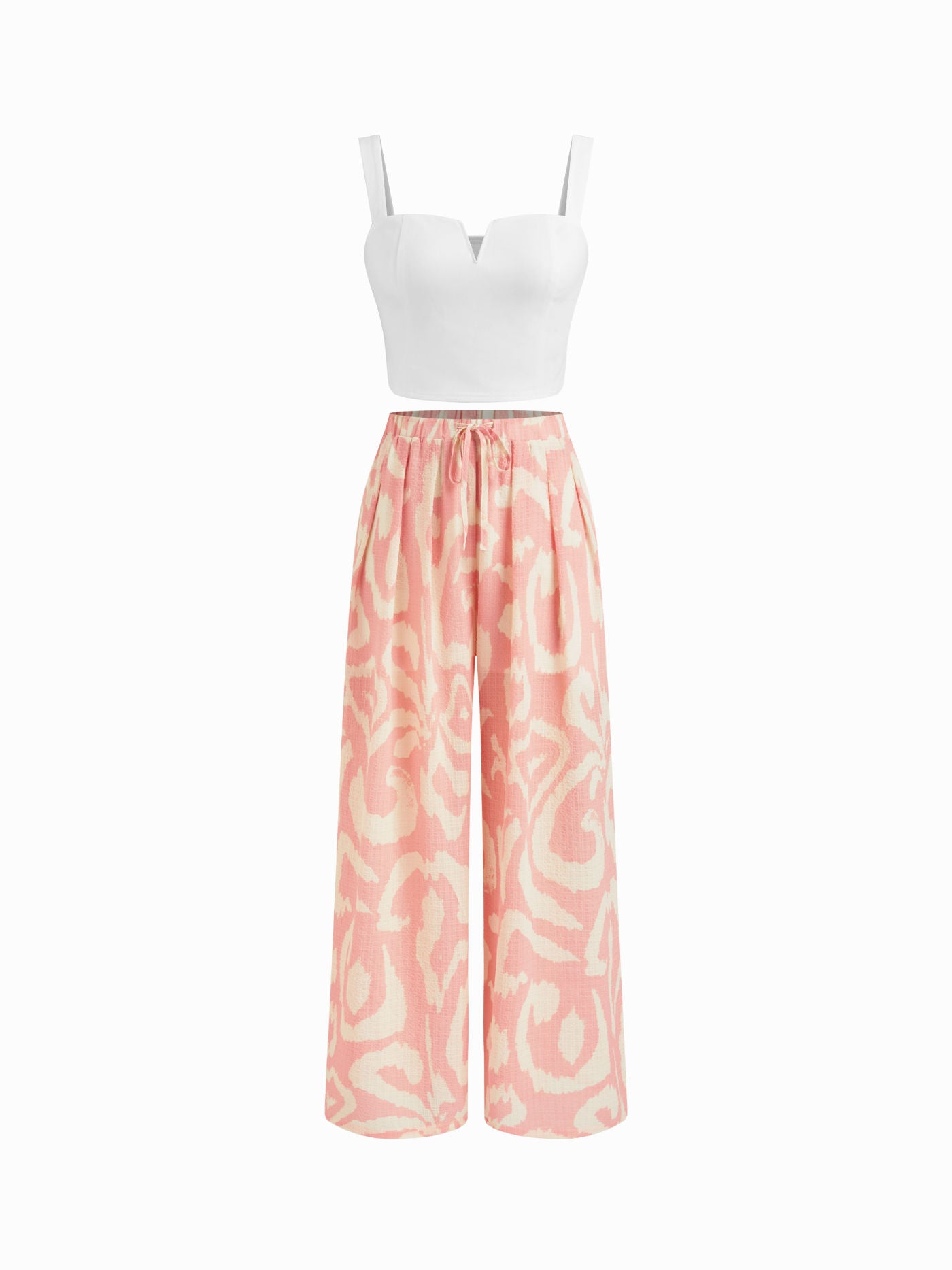 Women's Premium Sleeveless Crop Top & Printed Pants Set
