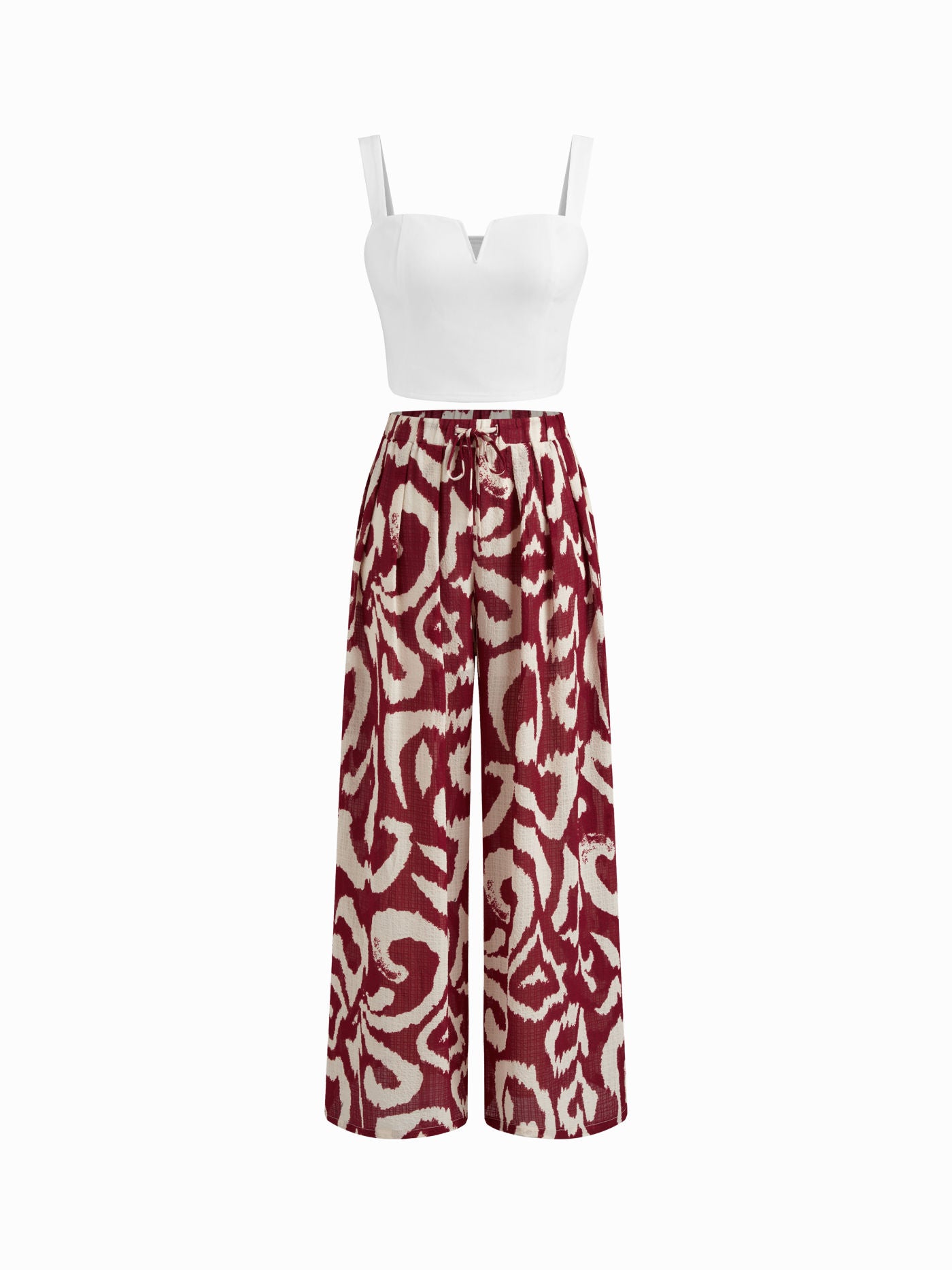 Women's Premium Sleeveless Crop Top & Printed Pants Set