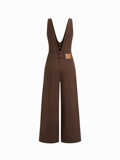 Women's Premium Sleeveless Denim Jumpsuit