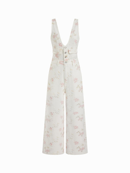Women's Premium Sleeveless Denim Jumpsuit