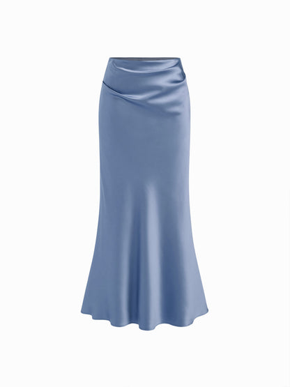 Floral Embellished Corset Top & Satin Mermaid Maxi Skirt Set