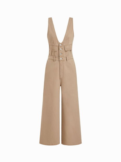 Women's Premium Sleeveless Denim Jumpsuit