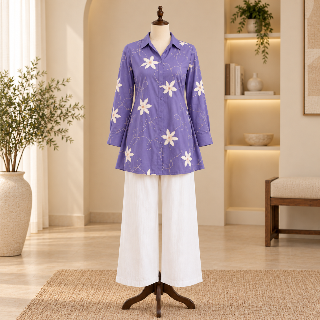 Women’s Floral Printed Shirt & Pants Set
