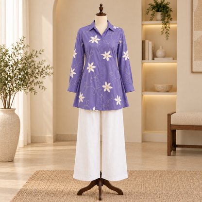 Women’s Floral Printed Shirt & Pants Set