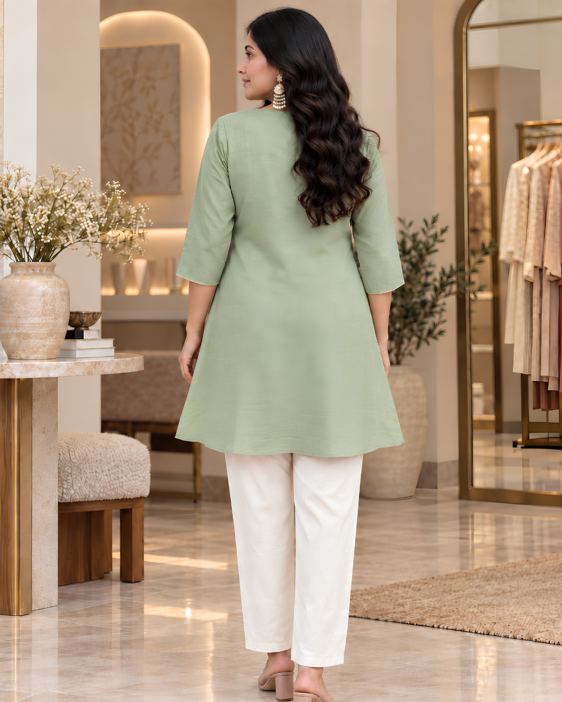 Women’s Floral Embroidered Kurta Pant Set
