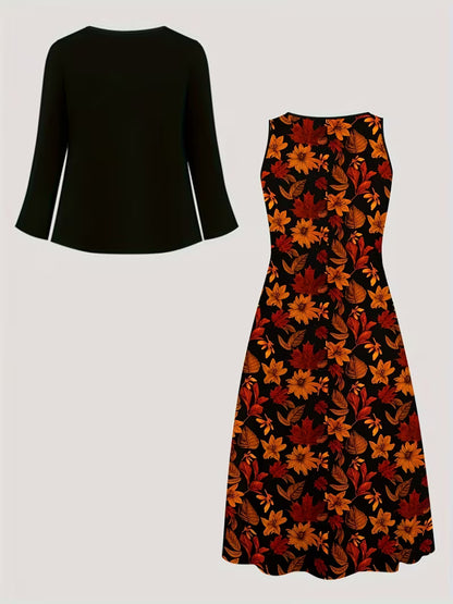 Women’s Floral Layered Dress Set