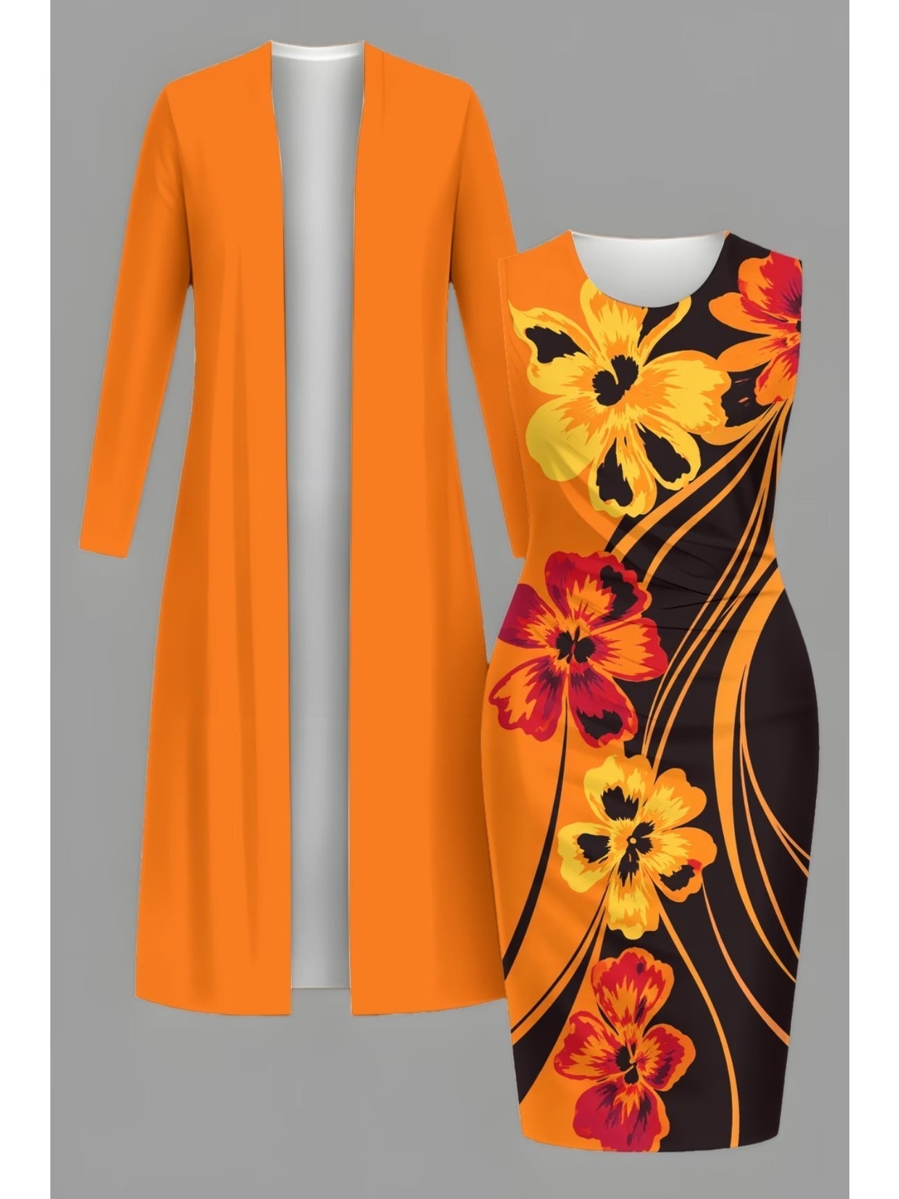 Retro Round Neck Mid-Sleeve Top & Casual Pants Outfit for Women