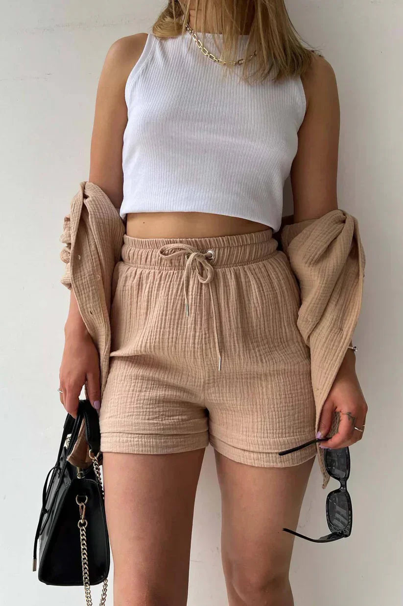 Beige Ease – Cotton Co-ord Set for Women