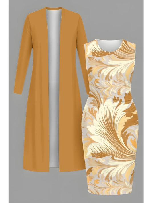 Retro Round Neck Mid-Sleeve Top & Casual Pants Outfit for Women