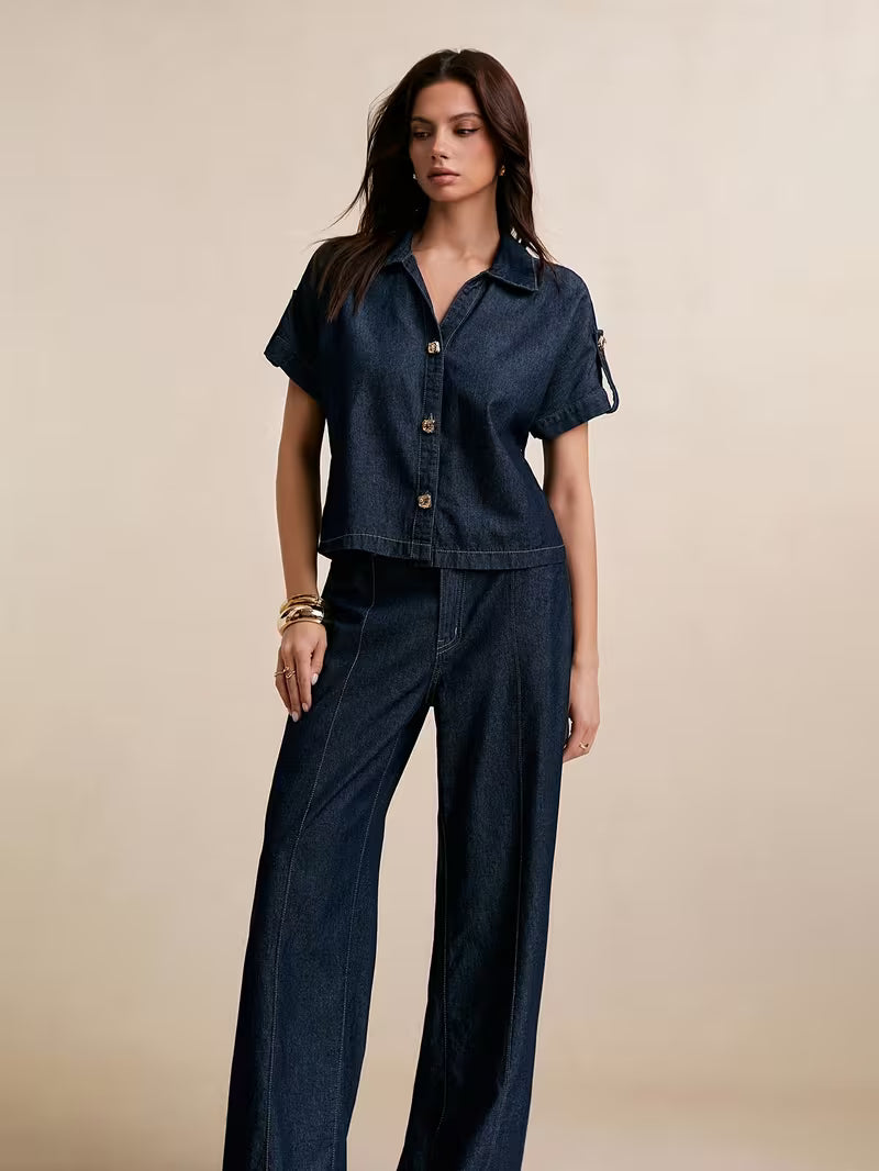 Women's Premium Embroidered Denim Co-Ord Set