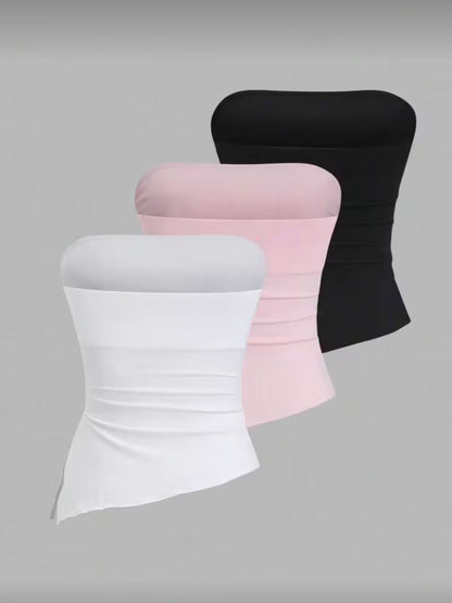 3-Pack of Seamless Stretchable Crop Tops – Soft & Foldable