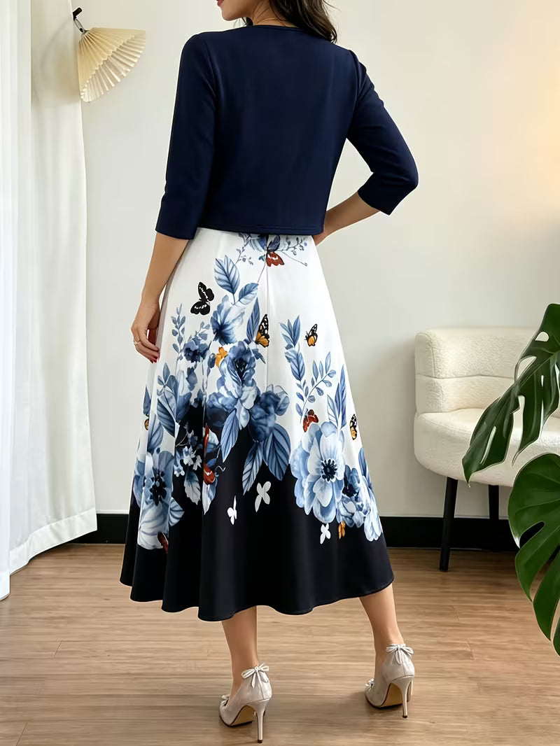 Vintage Blossom Cardigan Dress Set