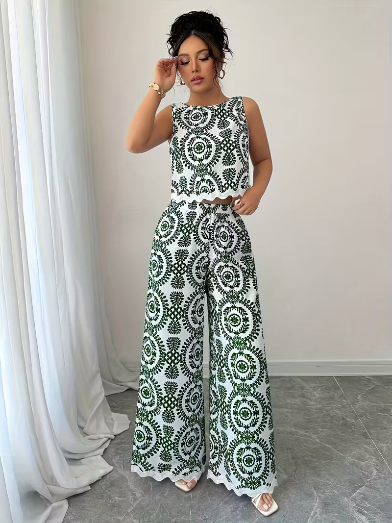 Women's Printed Relaxed Fit Outfit Set
