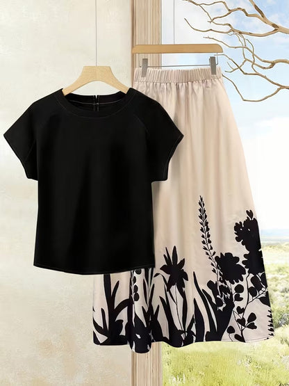Vintage Bloom Vacation Skirt Set