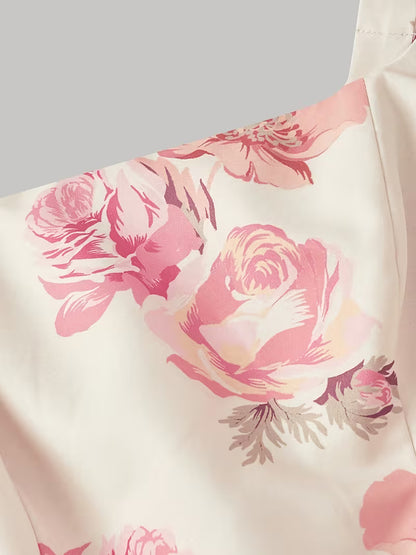 Women's Premium Floral Tie Strap Midi Dress