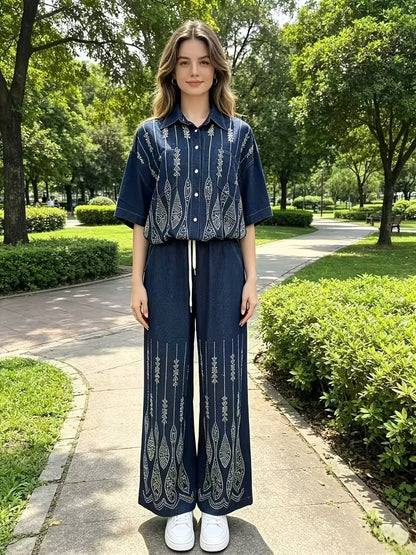 Women's Premium Embroidered Denim Co-Ord Set
