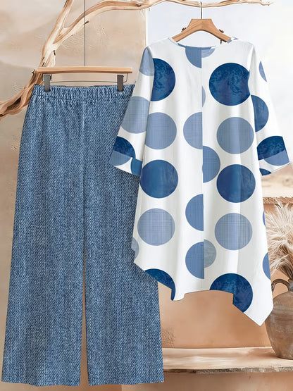 Women’s Relaxed Tunic & Printed Pants Set