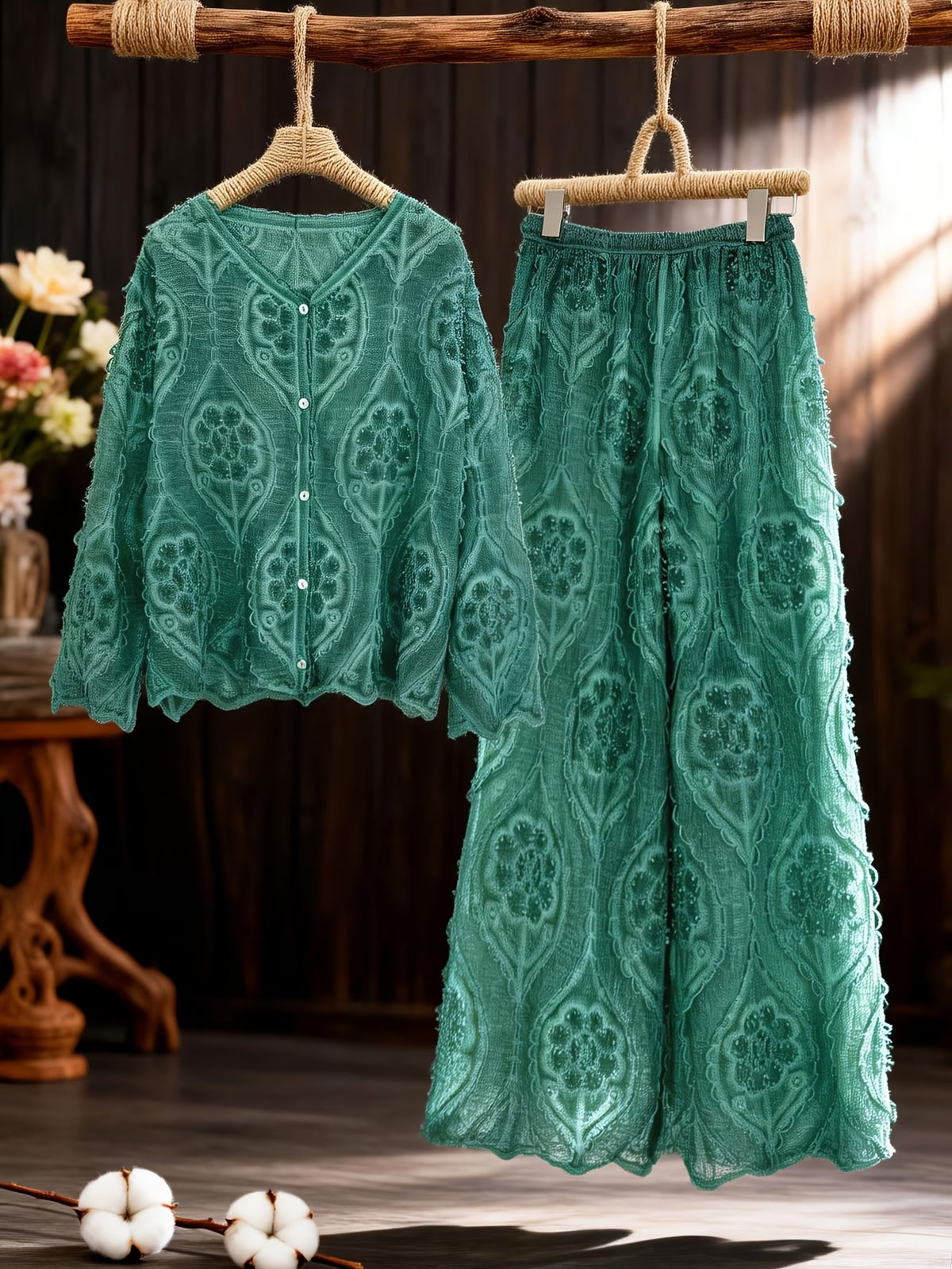 Women’s Floral Printed Shirt Pant Set