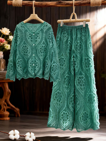 Women’s Floral Printed Shirt Pant Set