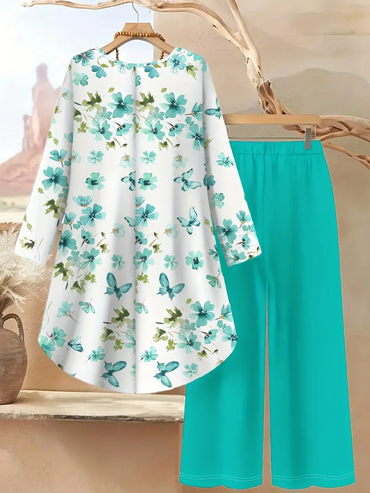 Chill Mode Co-Ord Set Half Sleeve T-shirt & Straight Leg Pant