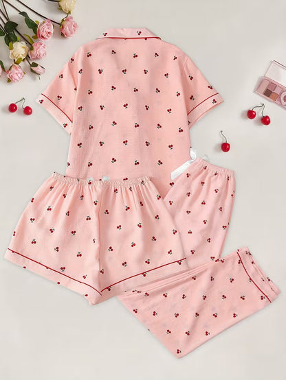 Women's Luxe Satin 3-Piece Sleepwear Set