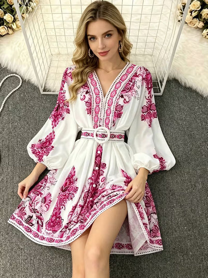 Women’s Floral Printed Flare Dress