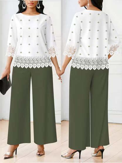 Polka Dot Top & Loose Trousers Set