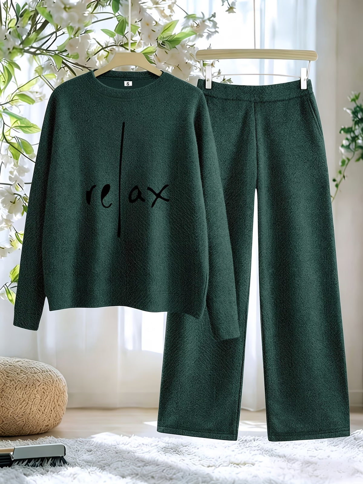 Women’s Casual Full-Sleeve Top & Wide-Leg Pants Set
