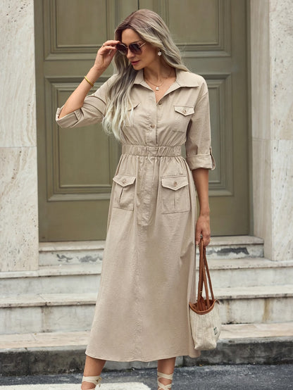 Women’s Elegant Utility Shirt Dress