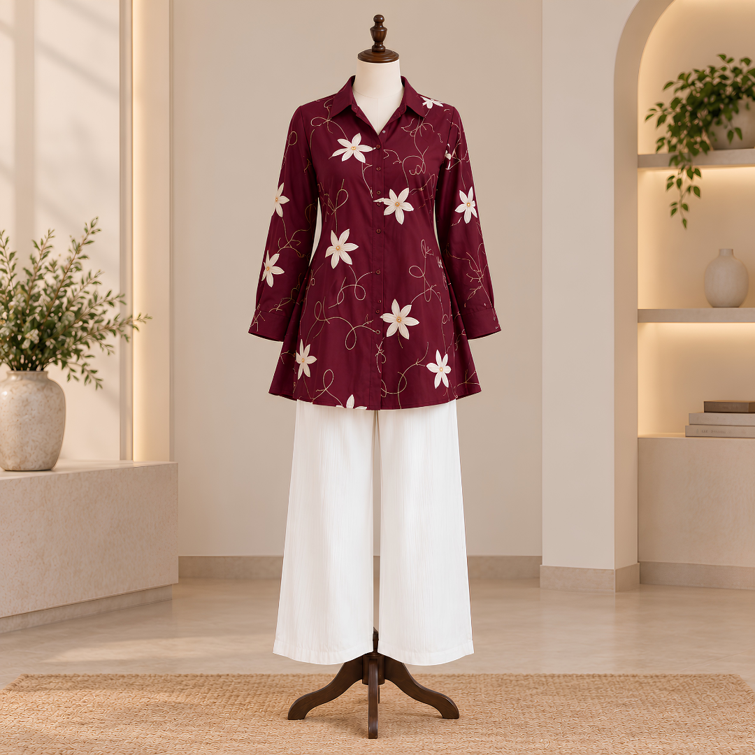 Women’s Floral Printed Shirt & Pants Set