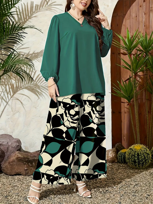 Floral Breeze Wide-Leg Set