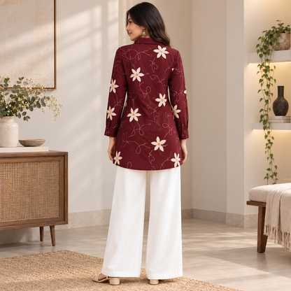 Women’s Floral Printed Shirt & Pants Set