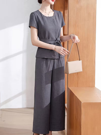 Women's Soft Linen Style Pant Set