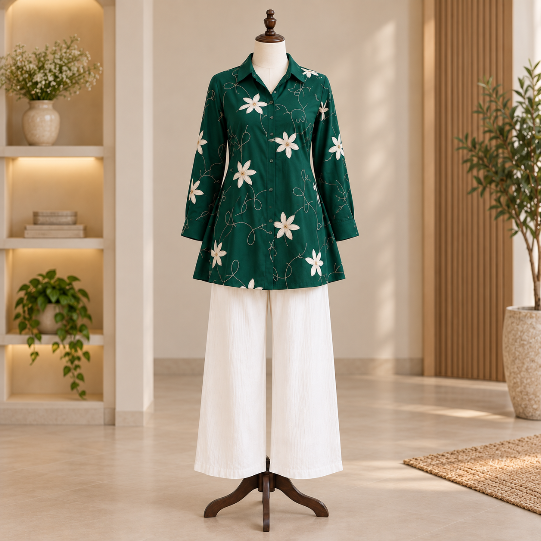 Women’s Floral Printed Shirt & Pants Set