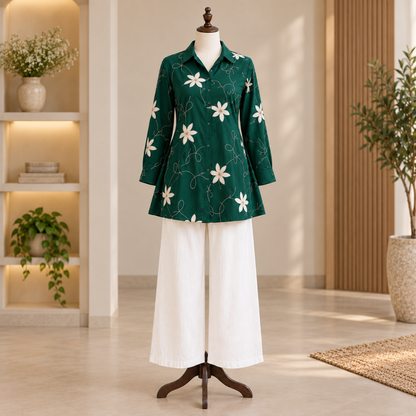 Women’s Floral Printed Shirt & Pants Set