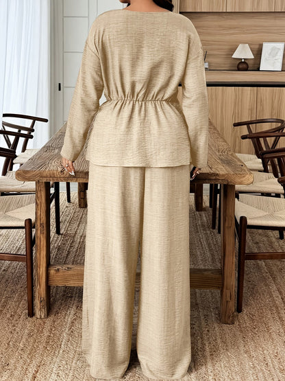 Elegant Pleated Waist Tie Co-Ord Set
